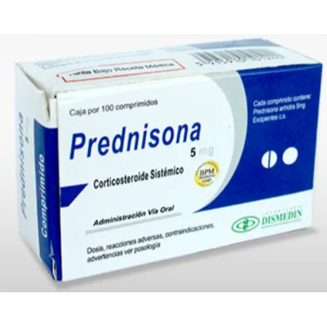 PREDNISONA 5 MG CAJA X 100 COMPRIMIDOS - Ecofarma